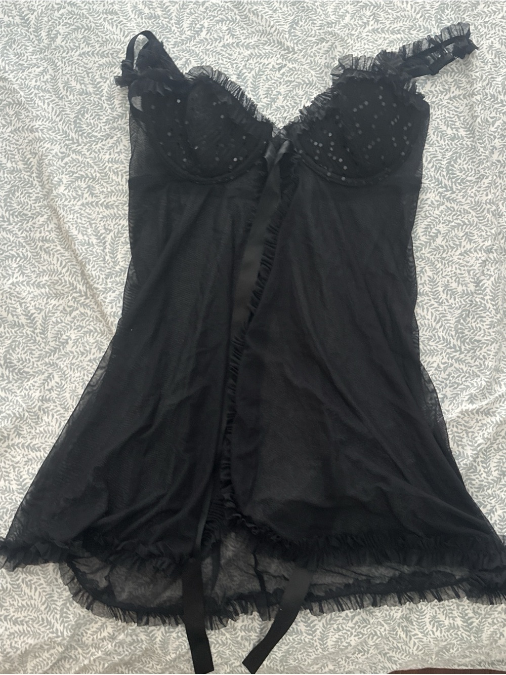 Black Sheer Lingerie Chemise Slip